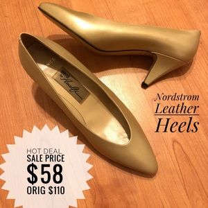 Nordstrom Leather Monica Amalfi Tan Heels